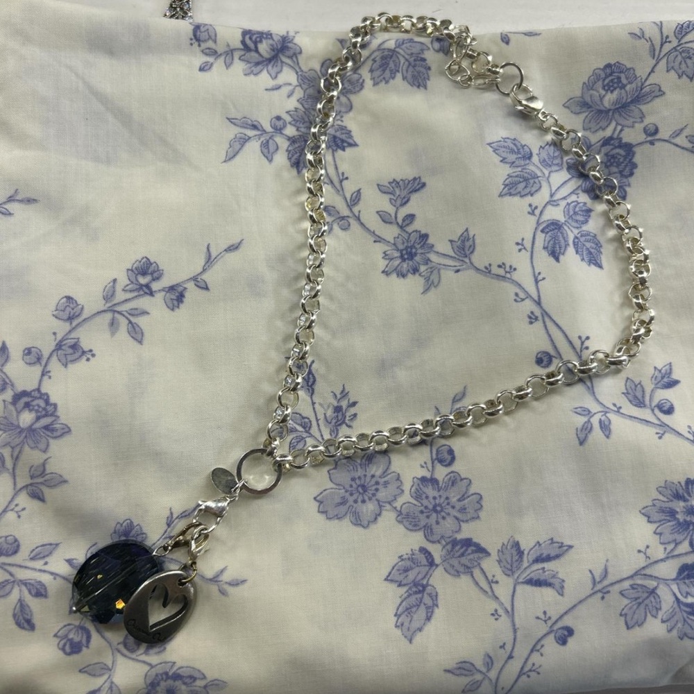 Origami Owl Silver Necklace with Charms